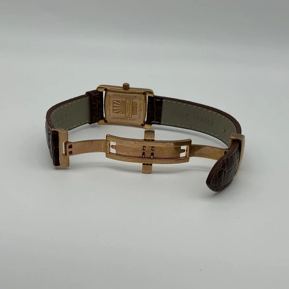 Stuhrling Original Womens Watch 24mm Silver Dial Brown Leather New Battery